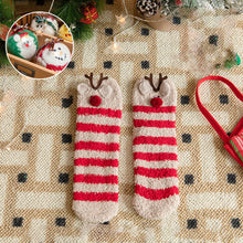 Load image into Gallery viewer, CHRISTMAS FUZZY SOCKS WITH BALL [SNOWMEN/REINDEER]
