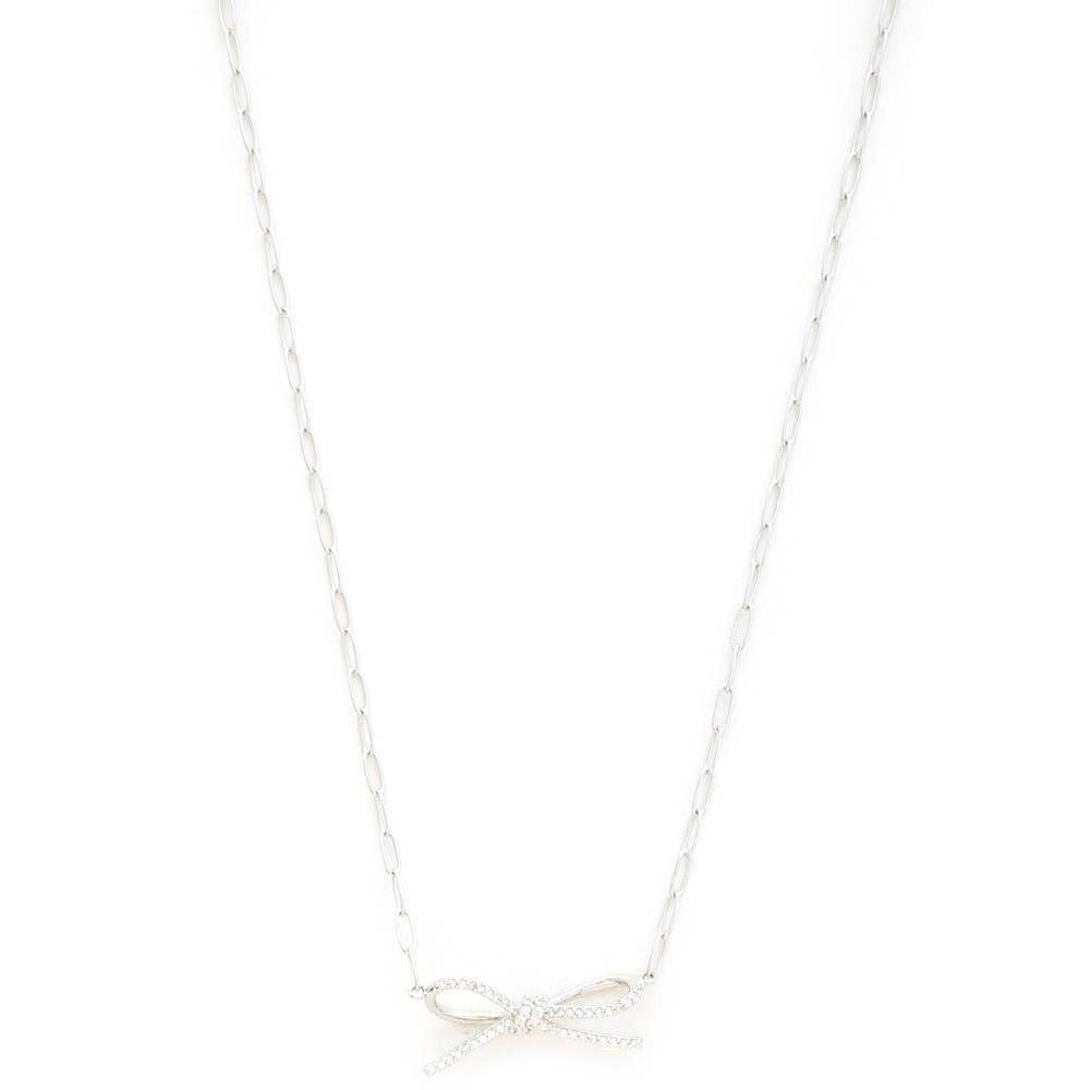 BOW OVAL LINK NECKLACE