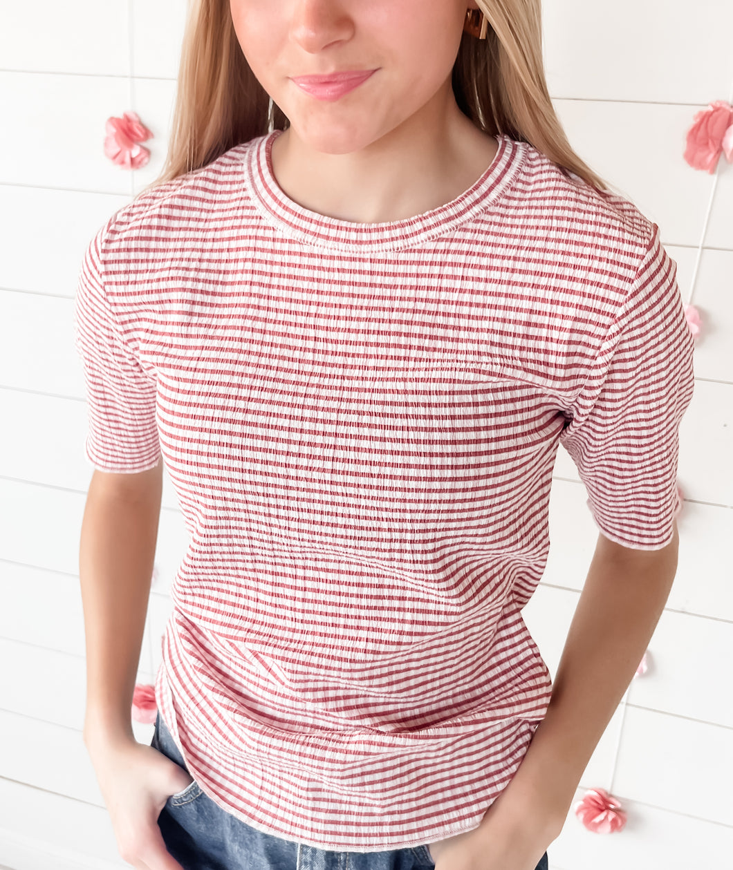 COUNTING DOWN STRIPED KNIT TOP