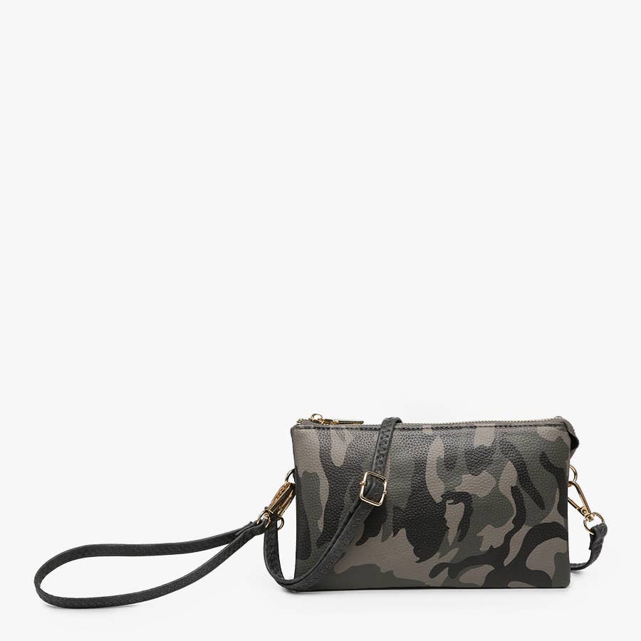 RILEY 3 COMPARTMENT CROSSBODY/WRISTLET [CAMO]