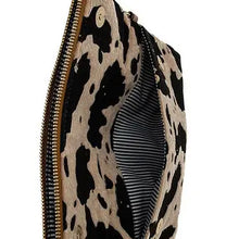 Load image into Gallery viewer, COW PRINT FOLD OVER CROSSBODY BAG
