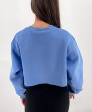 Load image into Gallery viewer, CRUSHING IT BLUE CROPPED SWEATSHIRT
