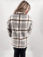 Load image into Gallery viewer, NO DISTRACTIONS GREY PLAID SHACKET
