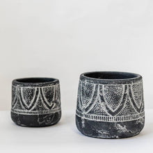 Load image into Gallery viewer, BLACK AND WHITE DISTRESSED POT
