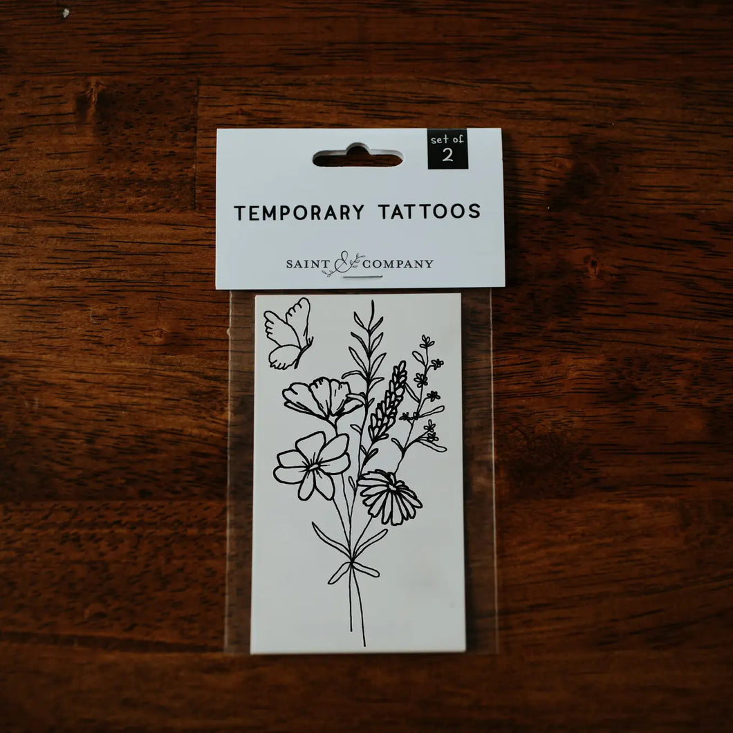 TEMPORARY TATTOO [BUTTERFLY FLORAL]