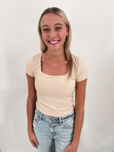 Load image into Gallery viewer, IT GIRL SQAURE NECK TOP [BEIGE]
