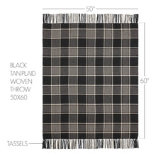 Load image into Gallery viewer, ESTON BLACK &amp; TAN PLAID THROW
