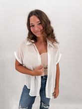 Load image into Gallery viewer, DON&#39;T RUSH SHEER COTTON BUTTON DOWN SHIRT [WHITE]
