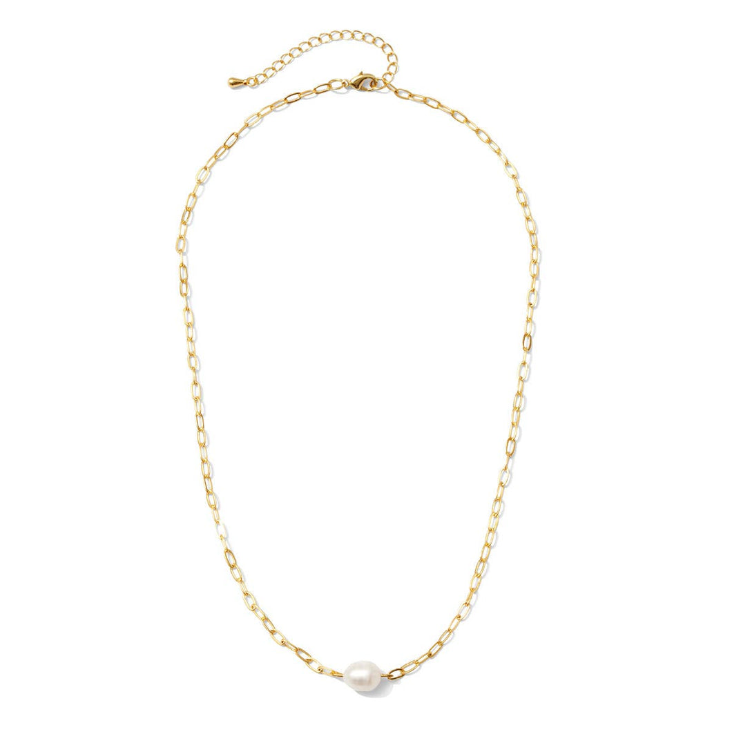 GOLD PEARL ACCENTED NECKLACE