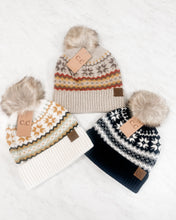 Load image into Gallery viewer, CC FAIR ISLE WINTER HAT WITH POM-POM
