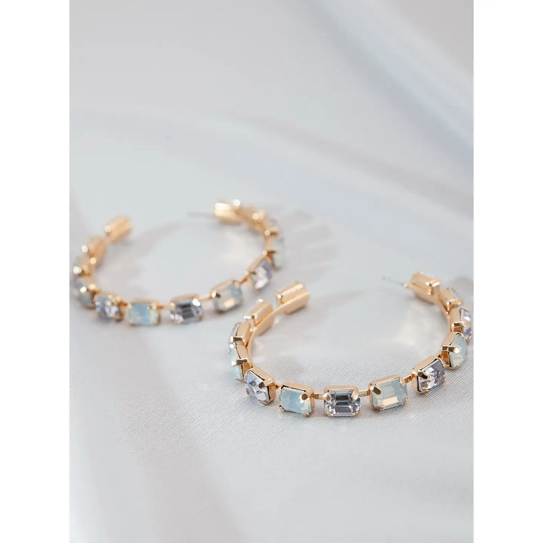 RHINESTONE HOOP EARRINGS