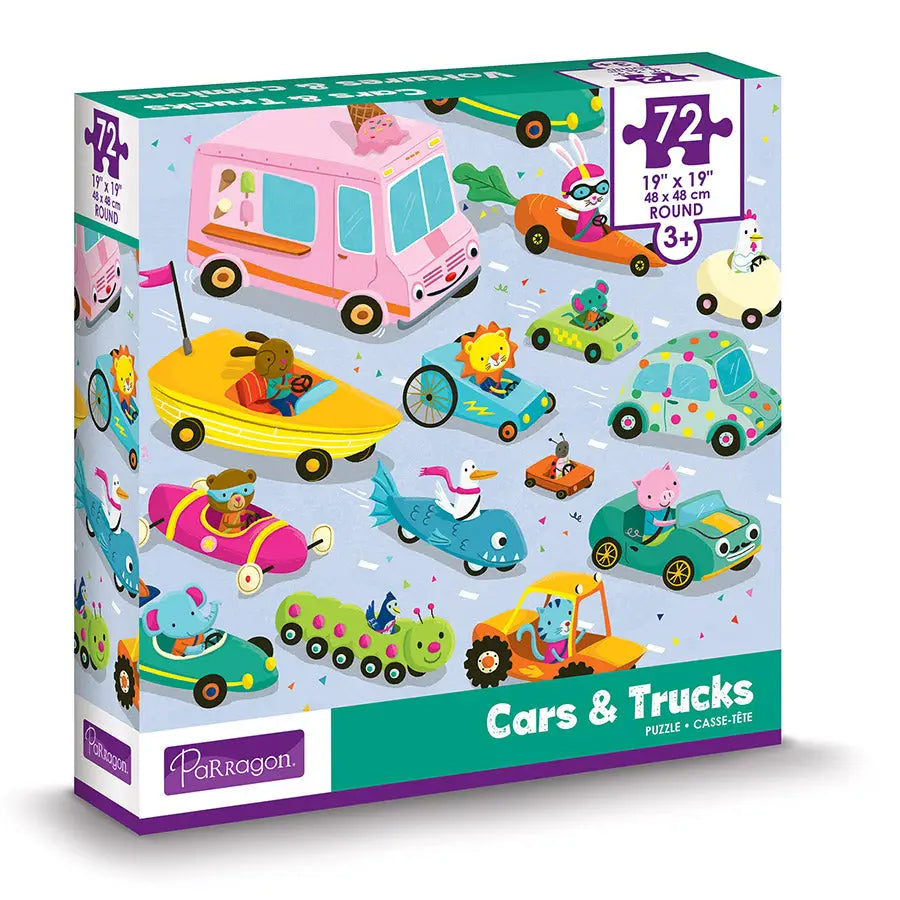 CARS AND TRUCKS ROUND PUZZLE