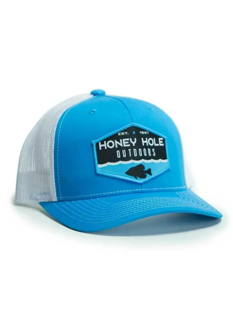 HONEY HOLE CRAPPIE HEX BRIGHT BLUE SNAP BACK