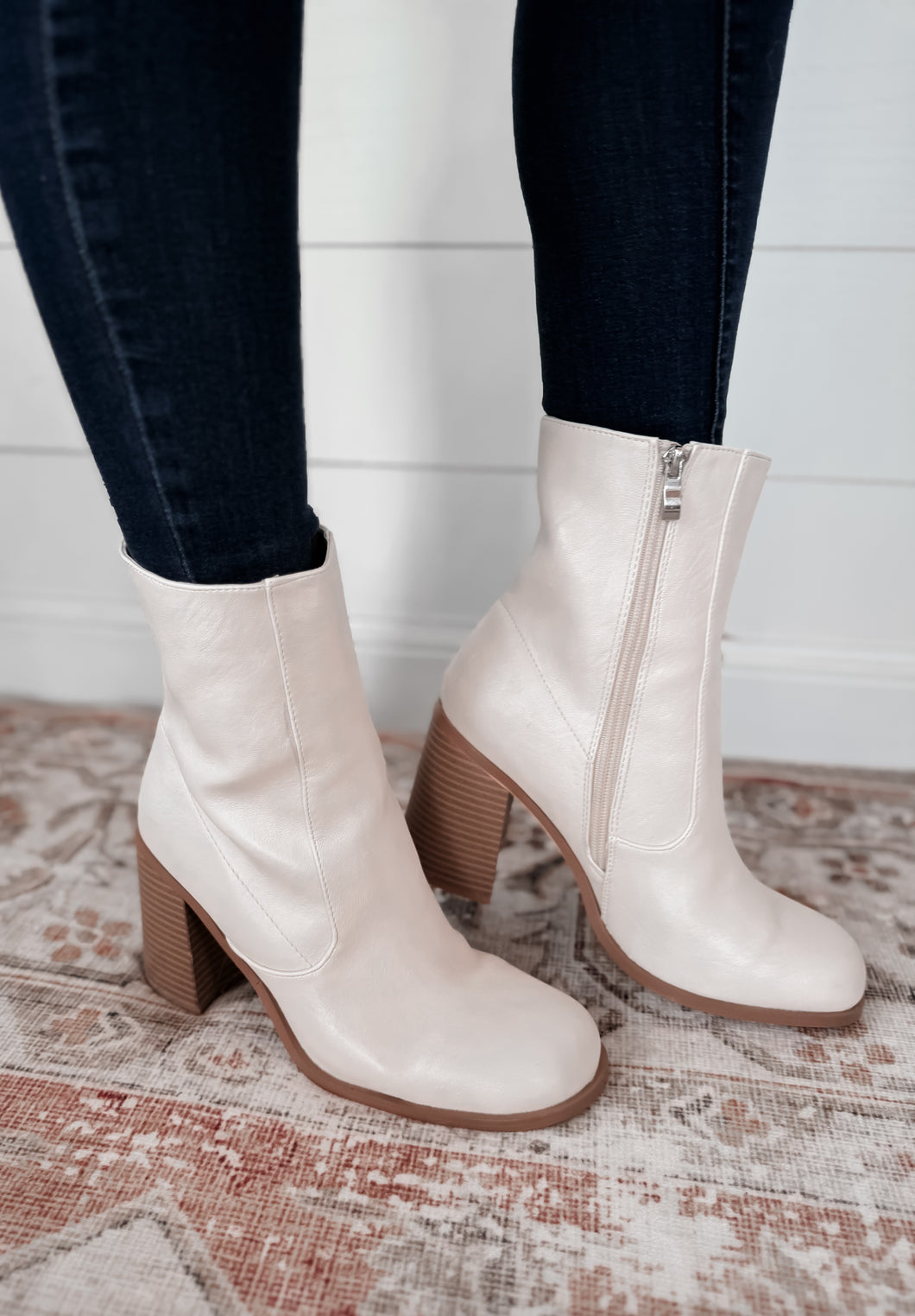 CAN’T TOUCH THIS IVORY HEELED ROUND TOE BOOT