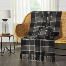 Load image into Gallery viewer, ESTON BLACK &amp; TAN PLAID THROW
