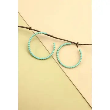 MATTE BUBBLE HOOP EARRINGS [TURQUOISE]