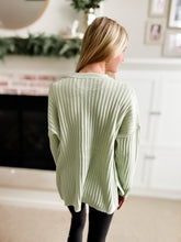 Load image into Gallery viewer, ALL THE BETTER MINT RIBBED LIGHTWEIGHT LONG SLEEVE TOP
