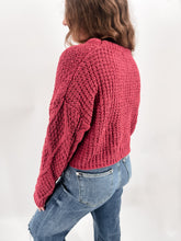 Load image into Gallery viewer, BERRY CABLE KNIT SWEATER
