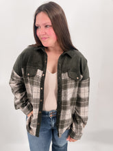 Load image into Gallery viewer, CHILL OUT FOREST GREEN PLAID SHACKET
