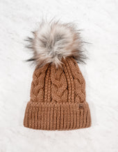 Load image into Gallery viewer, KIDS CABLE KNIT WINTER HAT WITH POM-POM
