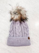 Load image into Gallery viewer, KIDS CABLE KNIT WINTER HAT WITH POM-POM
