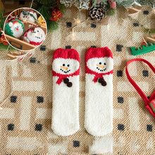 Load image into Gallery viewer, CHRISTMAS FUZZY SOCKS WITH BALL [SNOWMEN/REINDEER]
