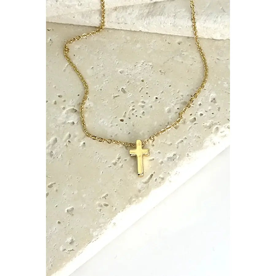 GOLD MINI CROSS NECKLACE