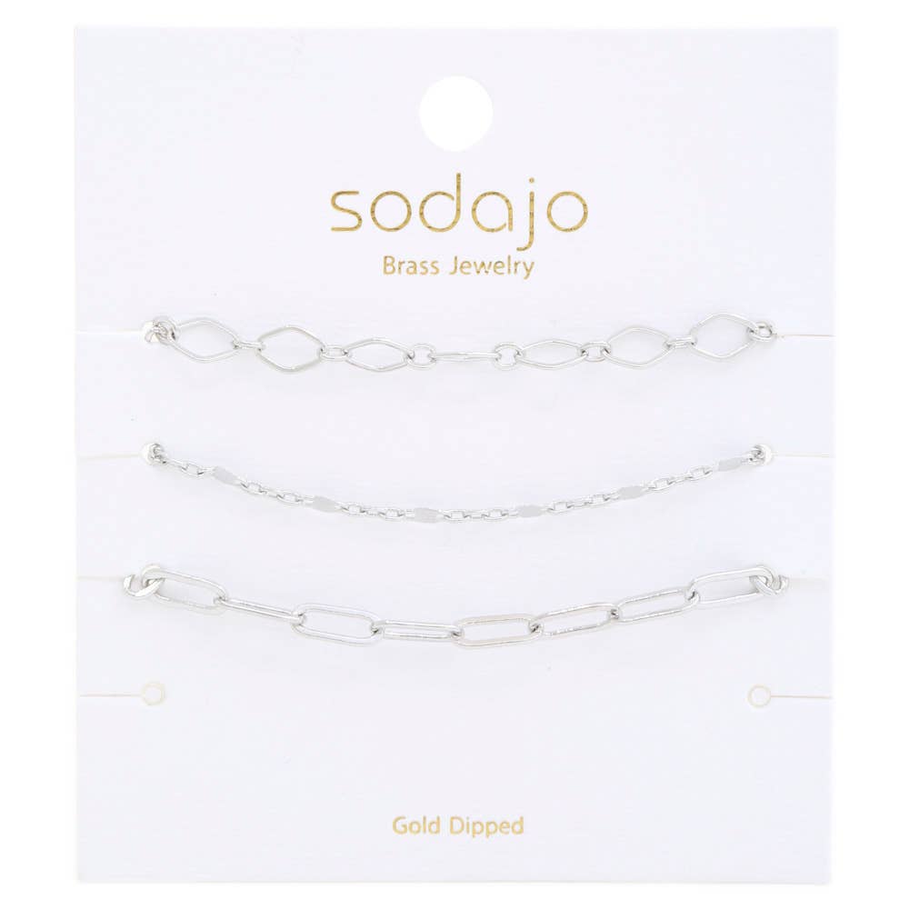 OVAL LINK ASSORTED BRACELET SET