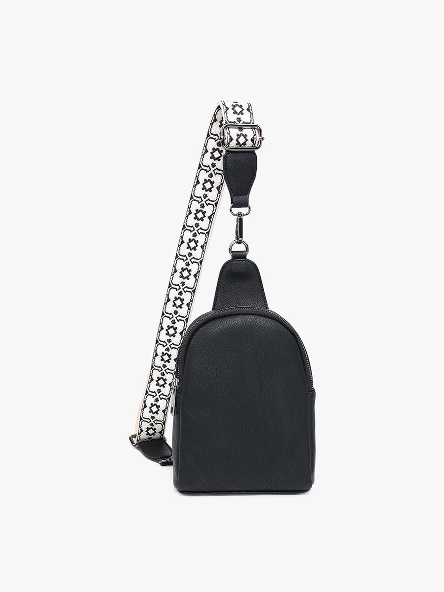 ELLEN SLING BAG W/ REMOVABLE GUITAR STRAP [BLACK]