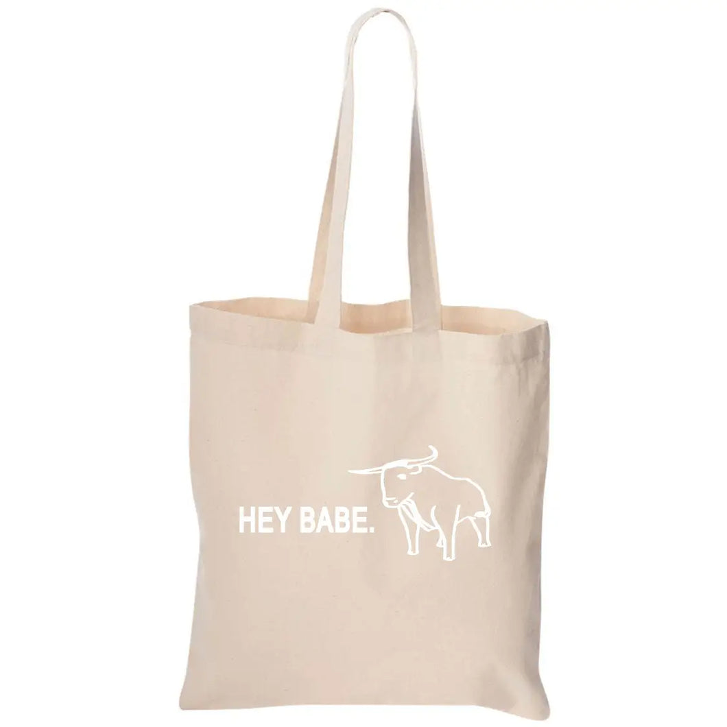 'HEY BABE' CANVAS TOTE BAG