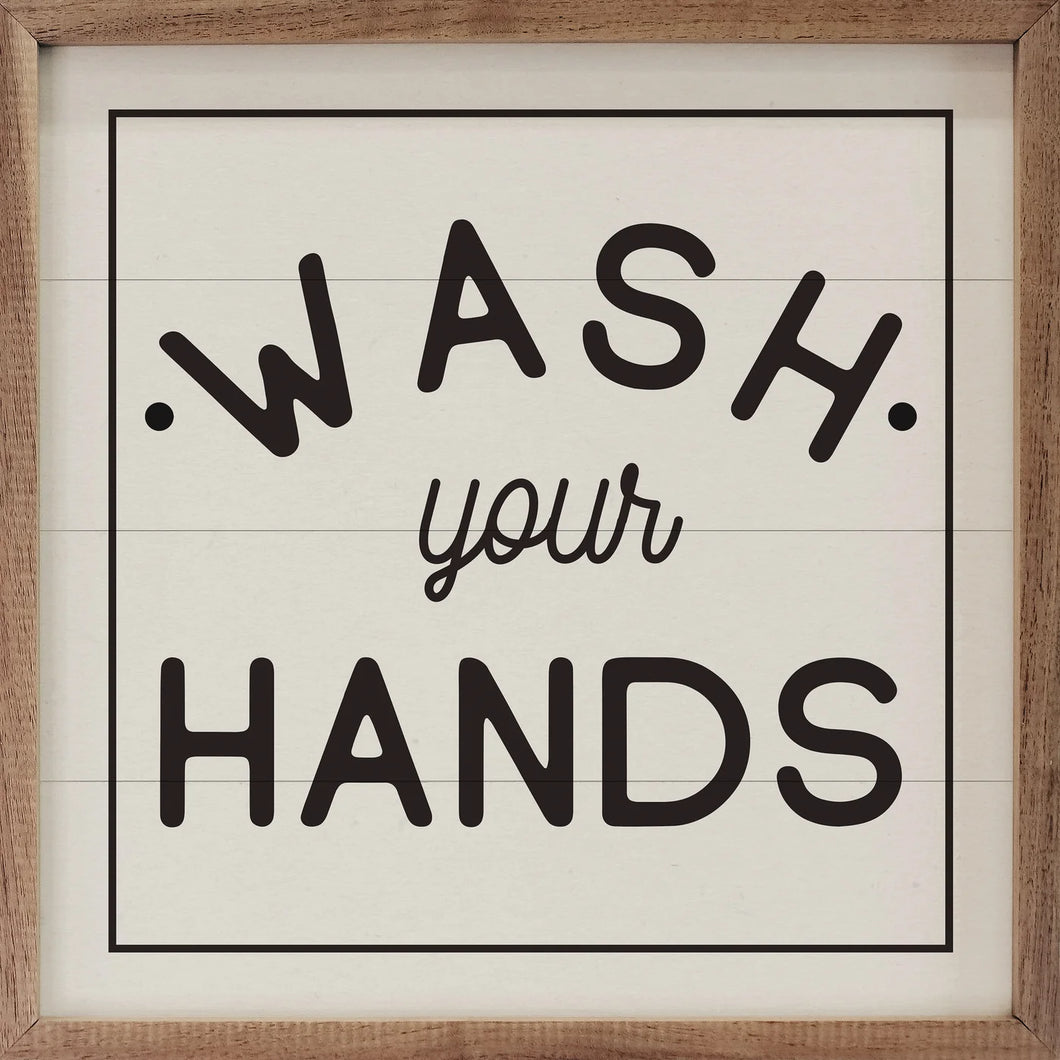 WASH YOUR HANDS WOOD SIGN