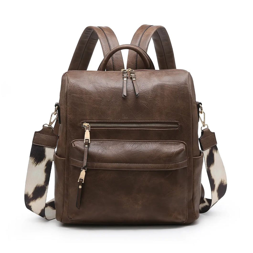 AMELIA CONVERTIBLE BACKPACK W/ GUITAR STRAP [COFFEE]