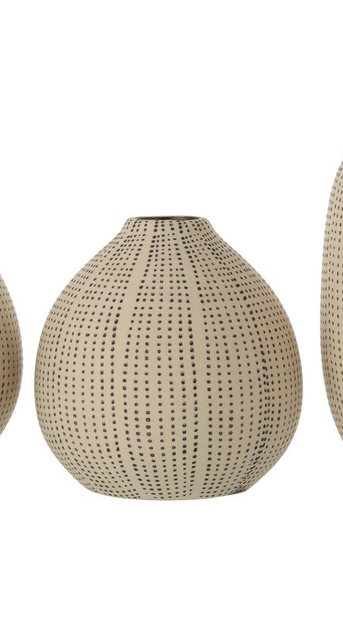 TEXTURED STONEWARE VASES